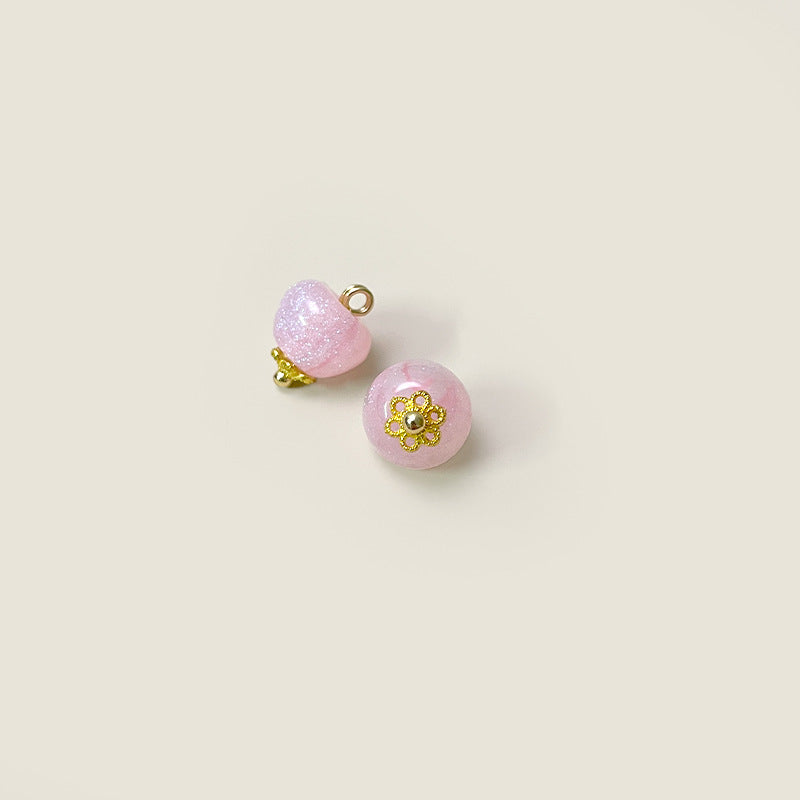 10mm Chinese Style Colorful Glazed Buttons with Metal Shanks 50pcs