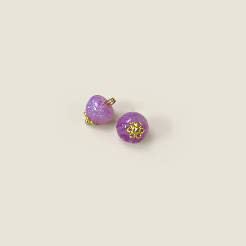 10mm Chinese Style Colorful Glazed Buttons with Metal Shanks 50pcs