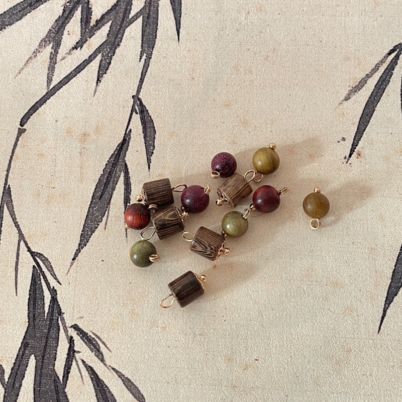 8mm Wooden Buttons Red Sandalwood Beads for Chinese Style Tang Suit Hanfu 50pcs