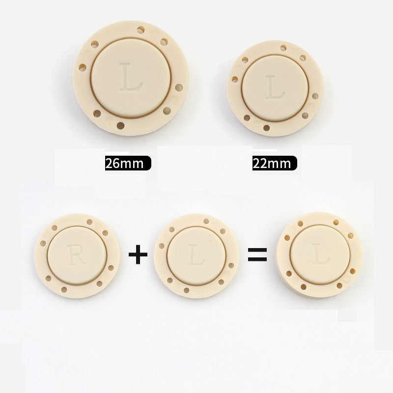 22/26mm Round Colorful Nylon Plastic Magnetic Buttons for Coats Bags Curtains 10pcs