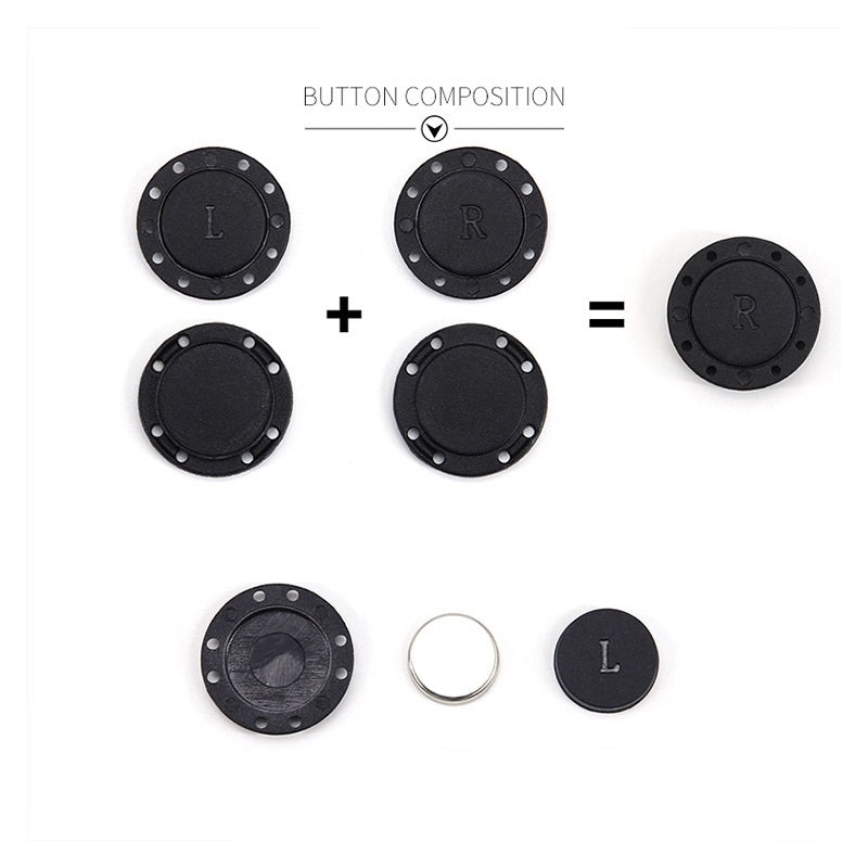 22/26mm Round Colorful Nylon Plastic Magnetic Buttons for Coats Bags Curtains 10pcs