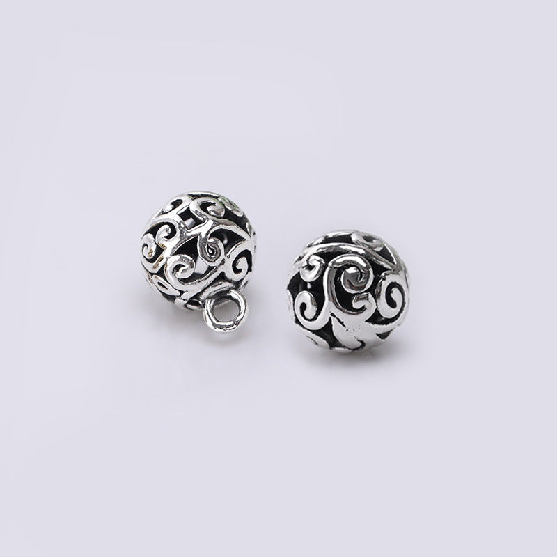 10mm Retro Gold Silver Chinese Style Round Hollow Cloud Metal Buttons for Cheongsam 100pcs