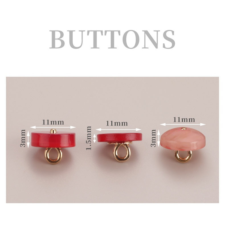 11.5mm Resin Metal Pearlized Shank Hand Sewing Buttons for Shirts 150 Pack