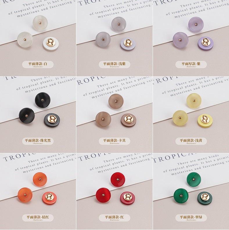 11.5mm Resin Metal Pearlized Shank Hand Sewing Buttons for Shirts 150 Pack