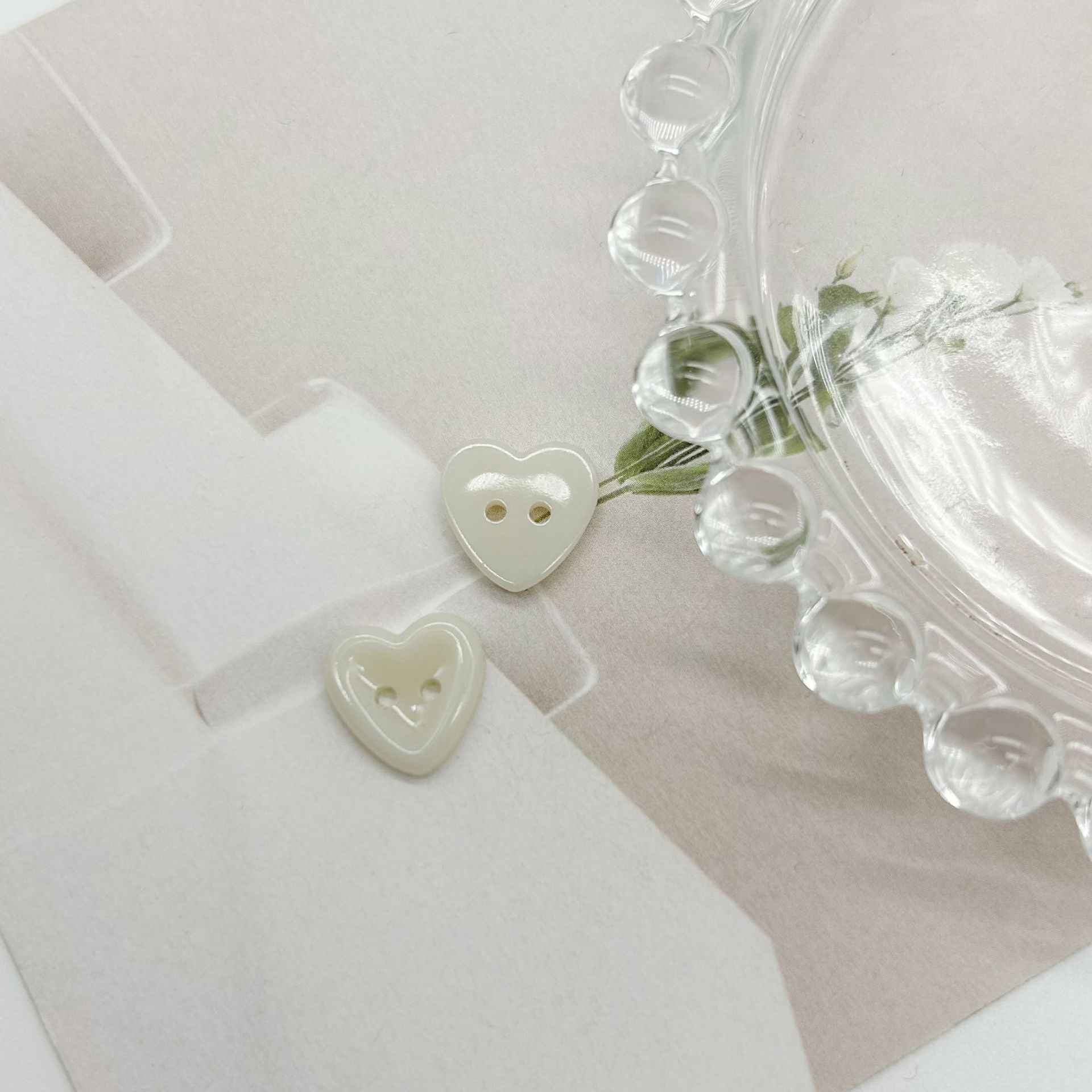 12/15mm Macaron Two Hole Heart Buttons for Children's Sweaters DIY 100 Pack - Lots of Buttons