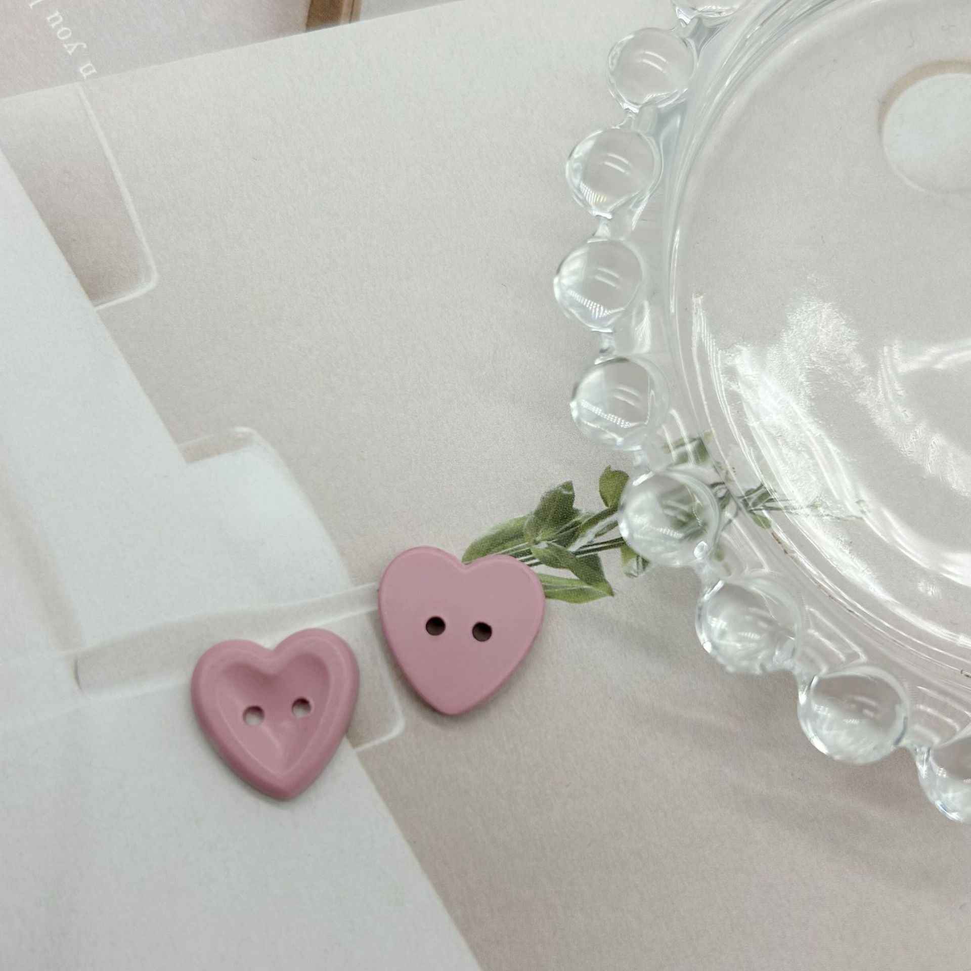12/15mm Macaron Two Hole Heart Buttons for Children's Sweaters DIY 100 Pack - Lots of Buttons