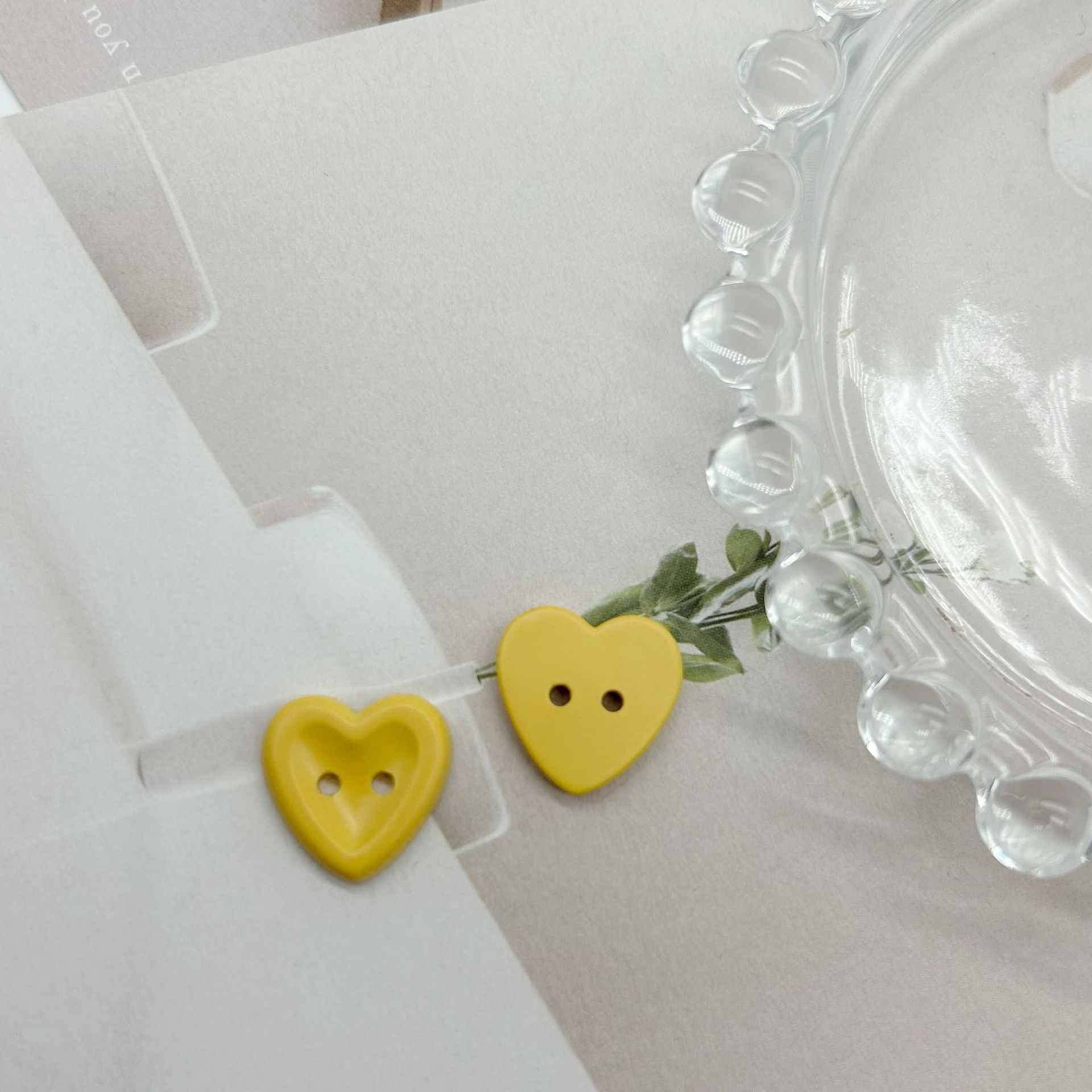 12/15mm Macaron Two Hole Heart Buttons for Children's Sweaters DIY 100 Pack - Lots of Buttons
