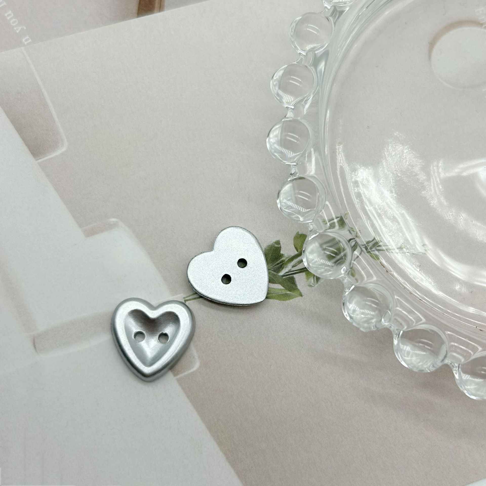 12/15mm Macaron Two Hole Heart Buttons for Children's Sweaters DIY 100 Pack - Lots of Buttons