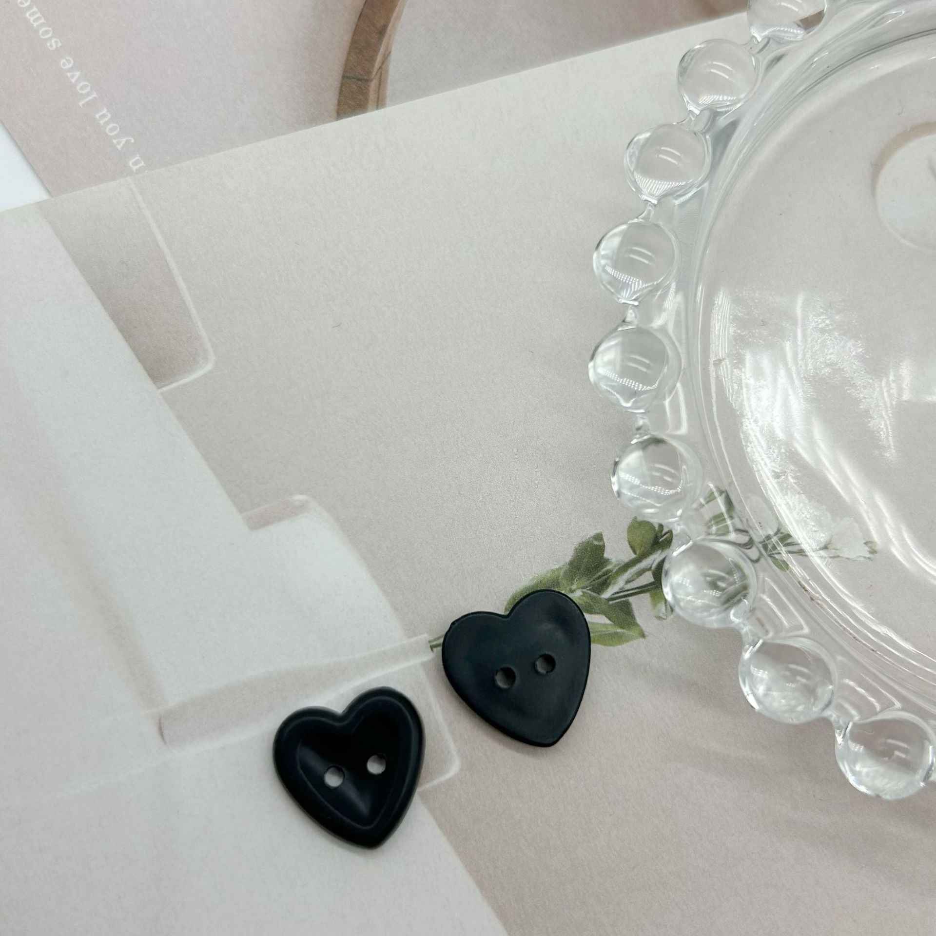 12/15mm Macaron Two Hole Heart Buttons for Children's Sweaters DIY 100 Pack - Lots of Buttons