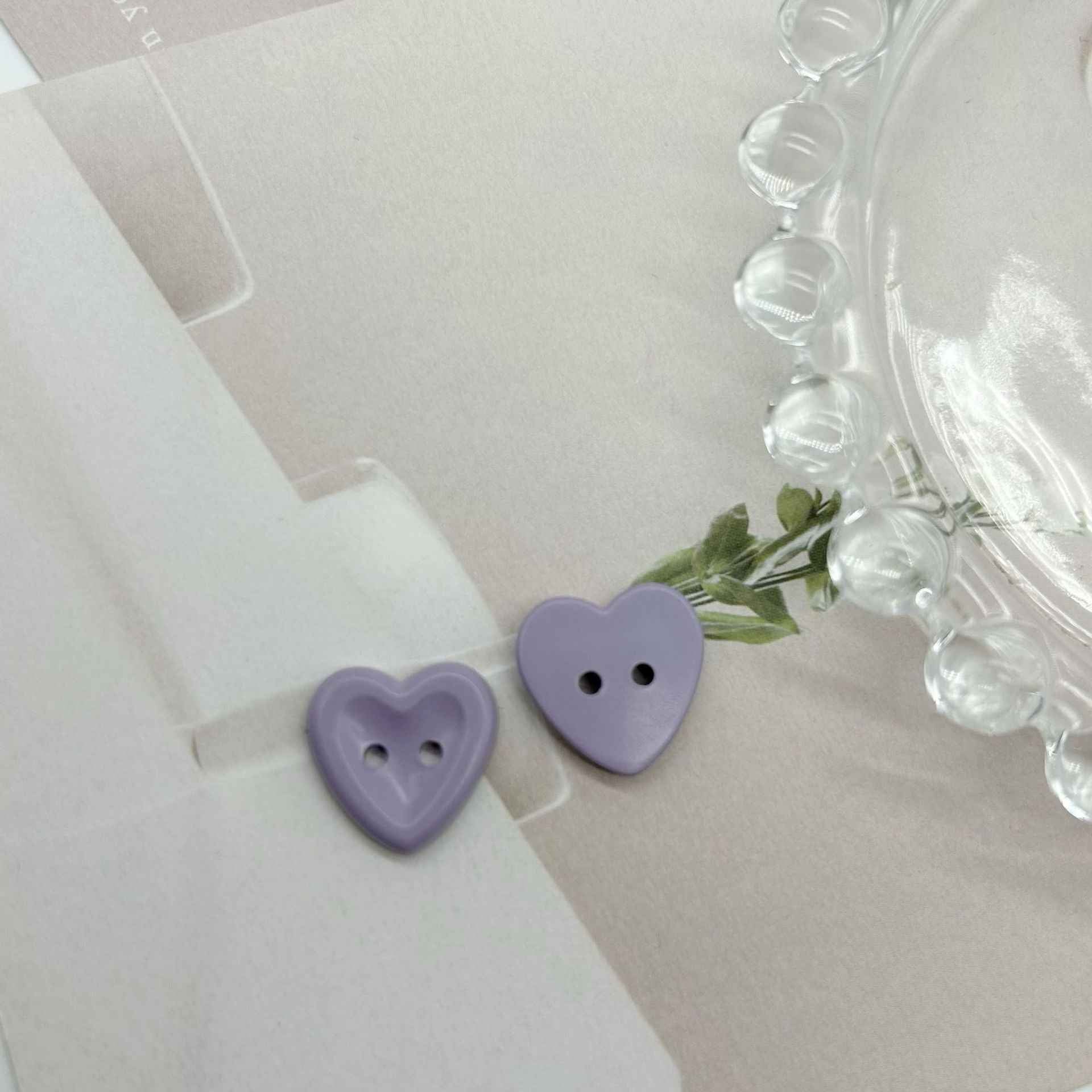 12/15mm Macaron Two Hole Heart Buttons for Children's Sweaters DIY 100 Pack - Lots of Buttons