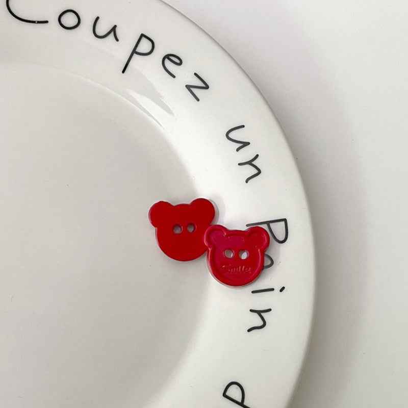 15/18mm Cartoon Teddy Bear Head Plastic Buttons for Children's Clothing 80 Pack - Lots of Buttons