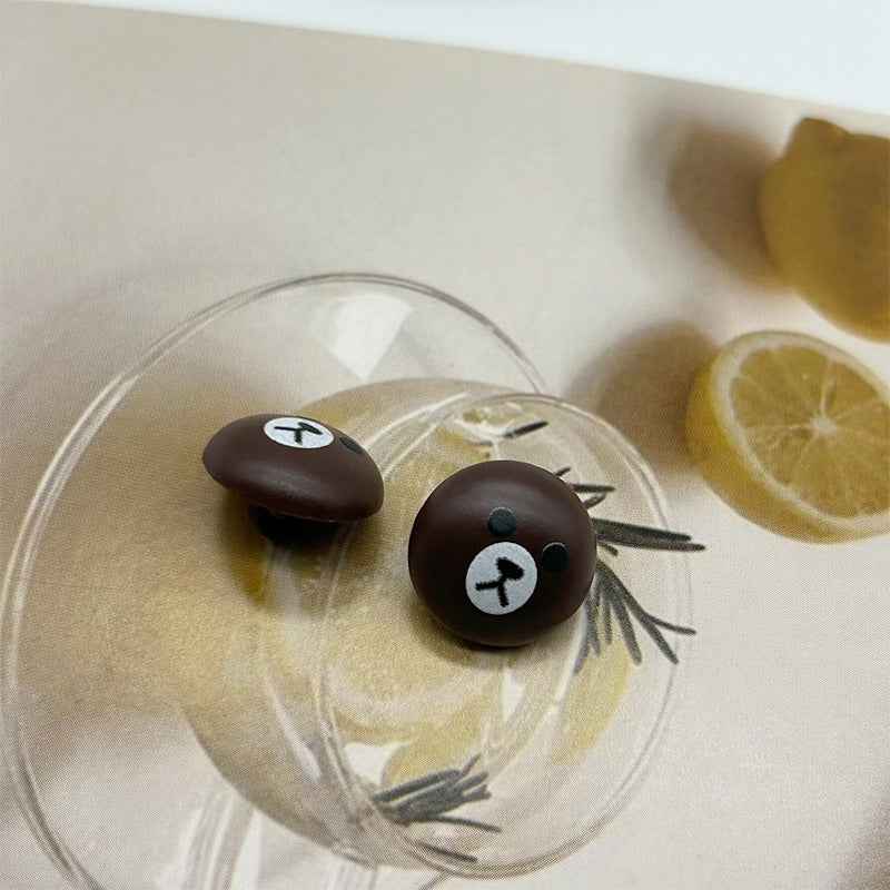15mm Cartoon Brown Bear Plastic Buttons for Children's Sweater Knitted Sock 60pcs - Lots of Buttons