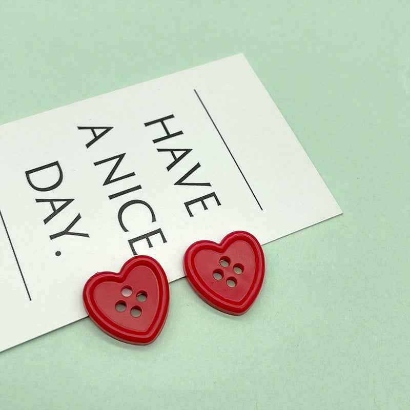 18mm Four Hole Heart-Shaped Plastic Fashion Buttons for Children's Coat 70 Pack - Lots of Buttons