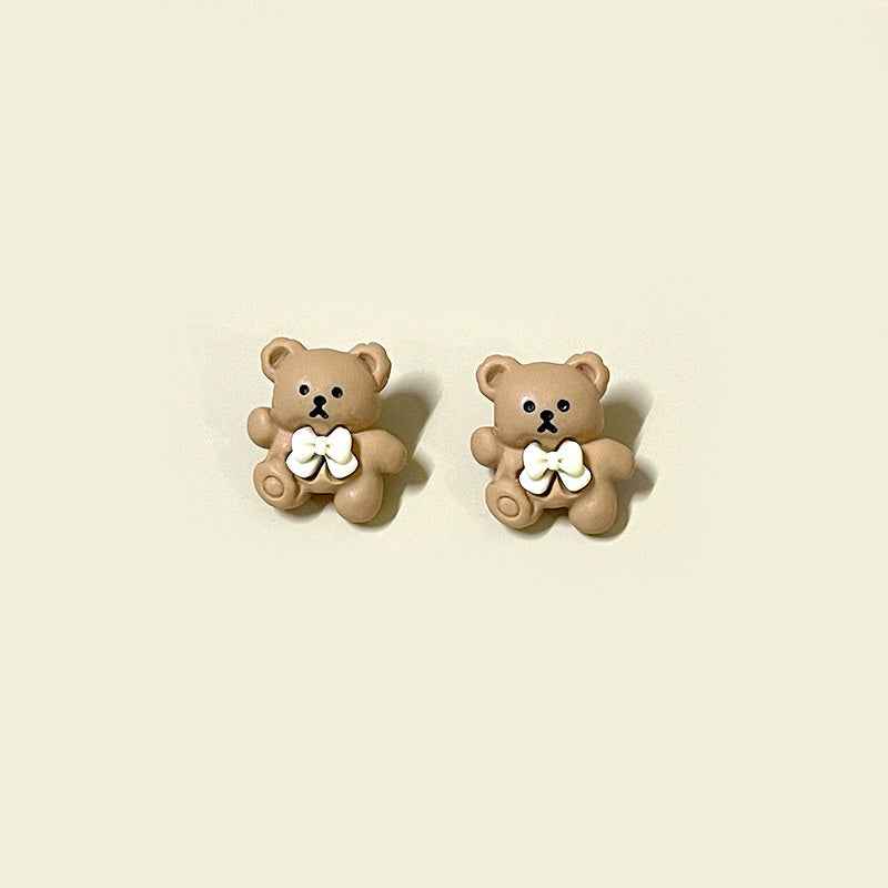 20mm Cartoon Brown Bear Resin Buttons with Metal Shanks for Children's Clothing 50pcs - Lots of Buttons