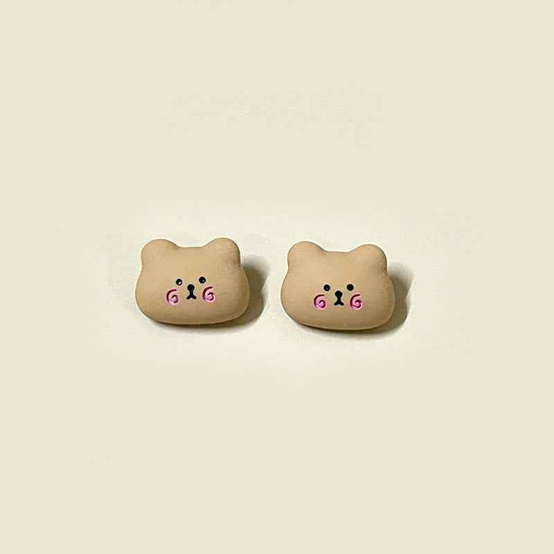 20mm Cartoon Brown Bear Resin Buttons with Metal Shanks for Children's Clothing 50pcs - Lots of Buttons