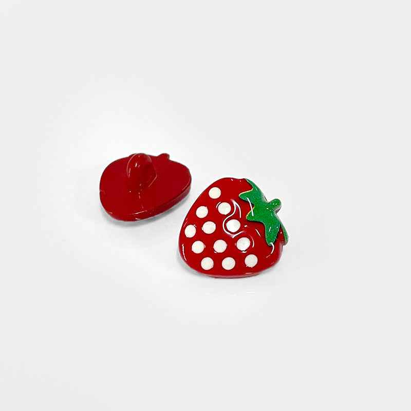 18mm Cartoon Red Strawberry Plastic Shank Buttons for Children's Garments 20pcs - Lots of Buttons