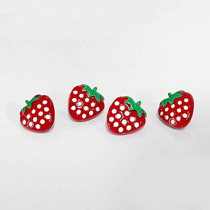 18mm Cartoon Red Strawberry Plastic Shank Buttons for Children's Garments 20pcs - Lots of Buttons