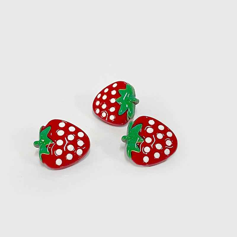 18mm Cartoon Red Strawberry Plastic Shank Buttons for Children's Garments 20pcs - Lots of Buttons