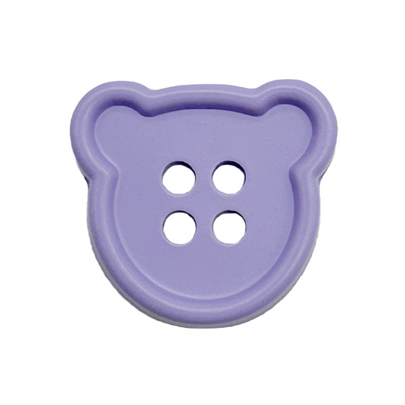 Boutons en forme de tête d'ours en cartoon de 18 mm avec 4 trous pour décoration DIY, paquet de 80 (8 couleurs)