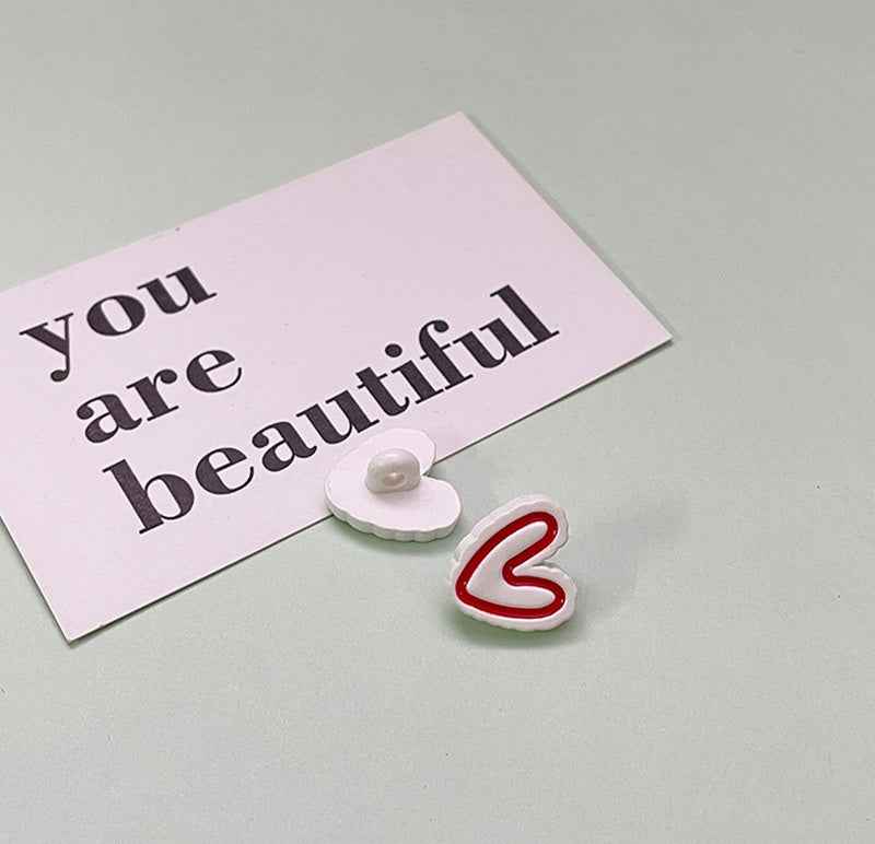 17mm Colorful Cartoon Double Heart Plastic Buttons for Children's Garments 54 Pack - Lots of Buttons