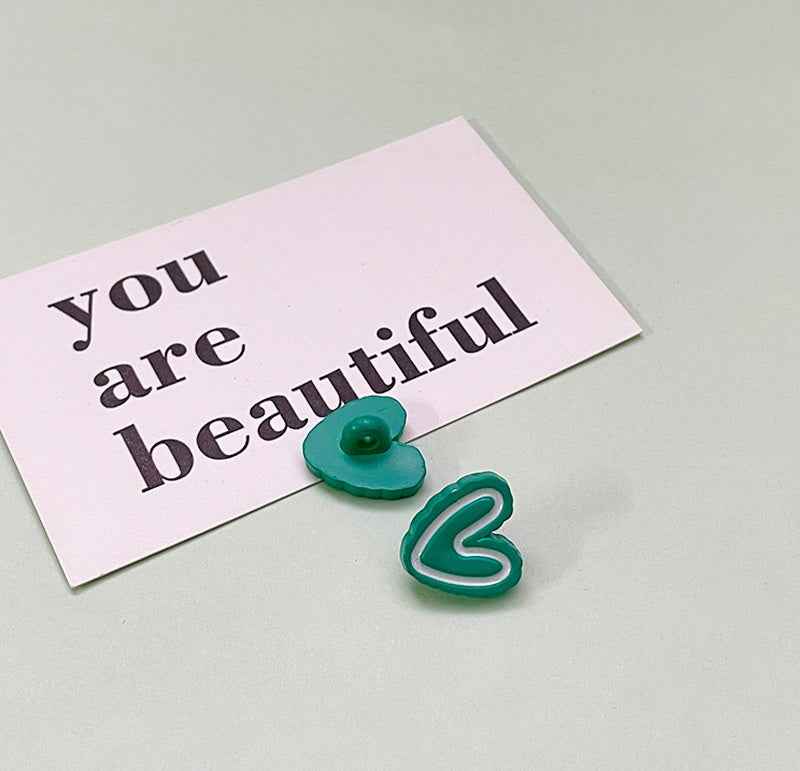 17mm Colorful Cartoon Double Heart Plastic Buttons for Children's Garments 54 Pack - Lots of Buttons