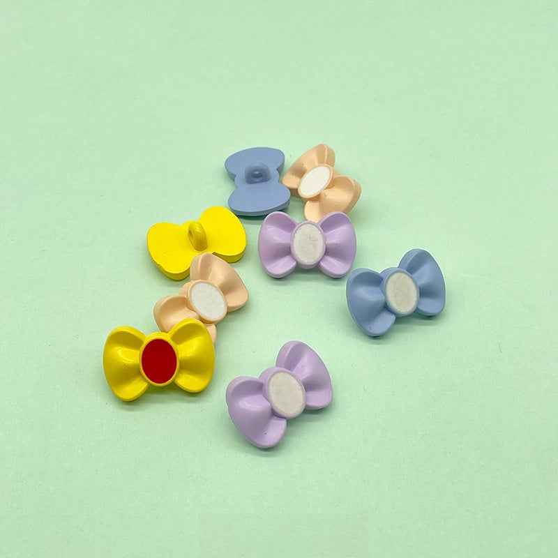21.5mm Colorful Bow-Shaped Plastic Buttons with Shanks for Children's Clothing 200 Pack - Lots of Buttons