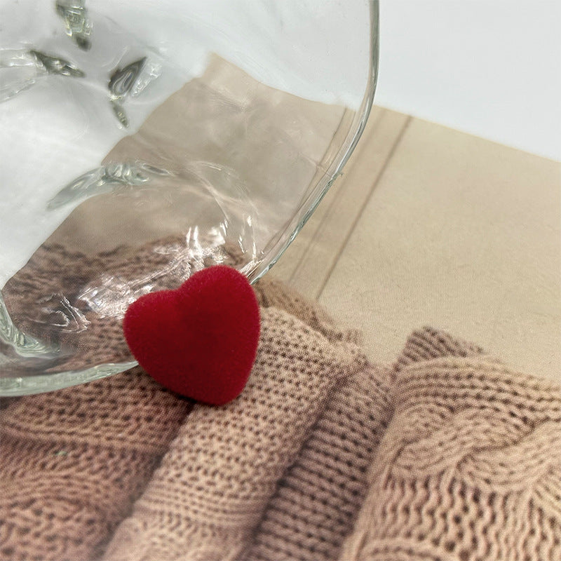 17,5 mm Bottoni Colorati a Velluto a Forma di Cuore per Maglioni, Maglieria, Cappotti, Confezione da 56