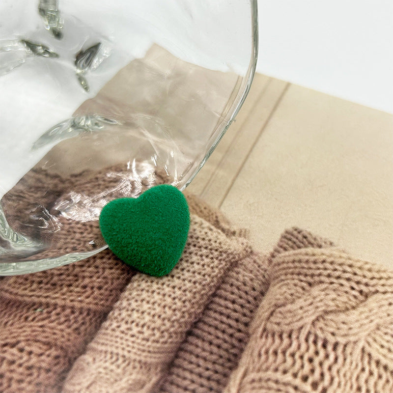 17,5 mm Bottoni Colorati a Velluto a Forma di Cuore per Maglioni, Maglieria, Cappotti, Confezione da 56