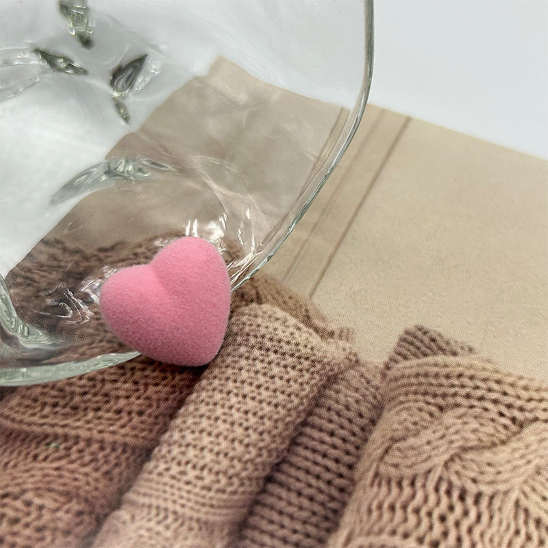 17,5 mm Bottoni Colorati a Velluto a Forma di Cuore per Maglioni, Maglieria, Cappotti, Confezione da 56