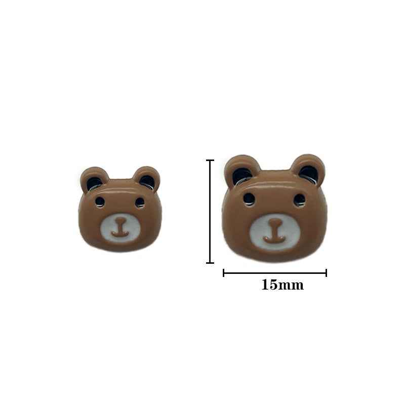 15mm Cartoon Colorful Bear Head Plastic Shank Buttons for Children's Sweaters 50 Pack - Lots of Buttons