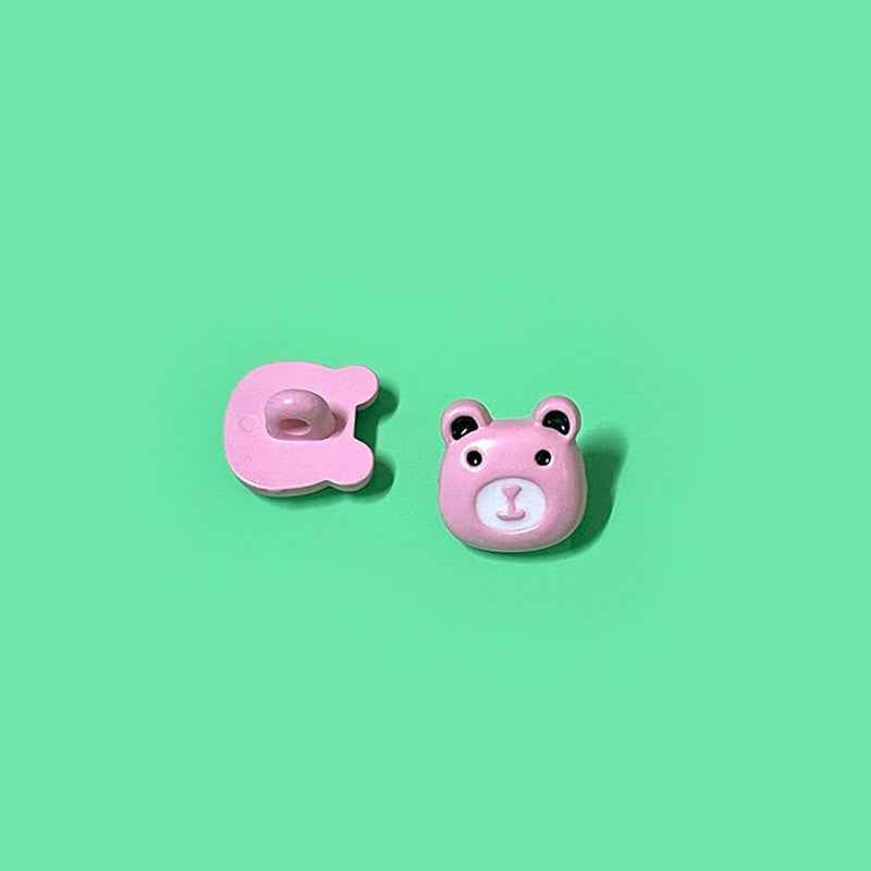 15mm Cartoon Colorful Bear Head Plastic Shank Buttons for Children's Sweaters 50 Pack - Lots of Buttons