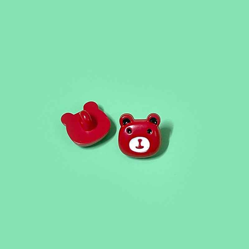 15mm Cartoon Colorful Bear Head Plastic Shank Buttons for Children's Sweaters 50 Pack - Lots of Buttons