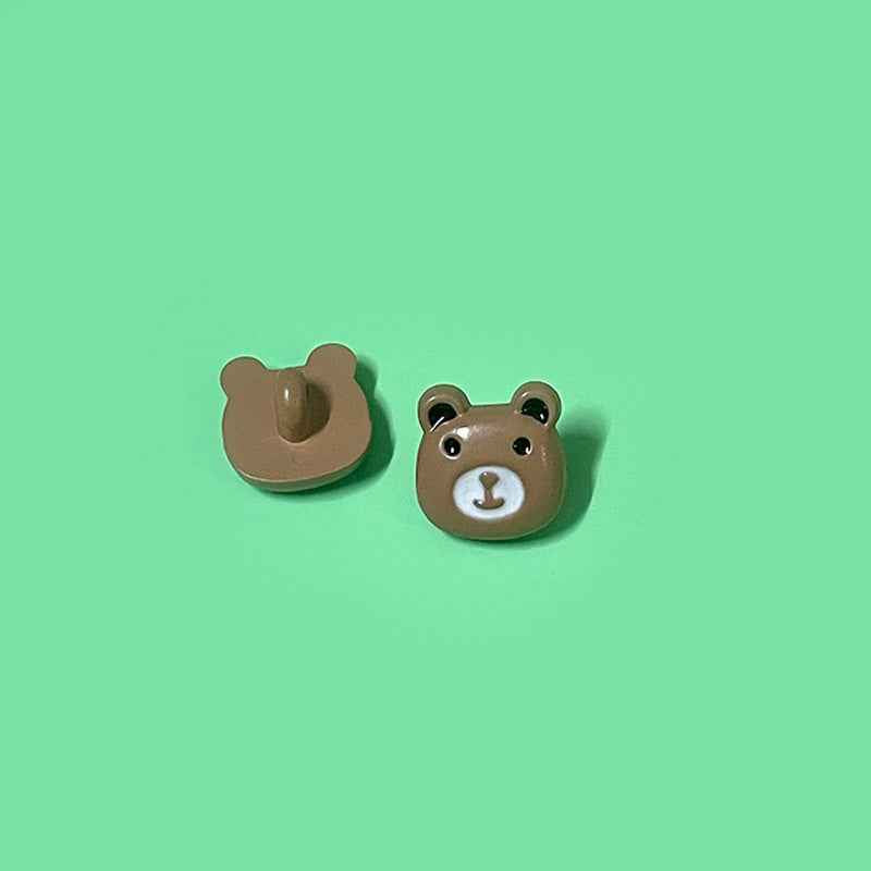15mm Cartoon Colorful Bear Head Plastic Shank Buttons for Children's Sweaters 50 Pack - Lots of Buttons