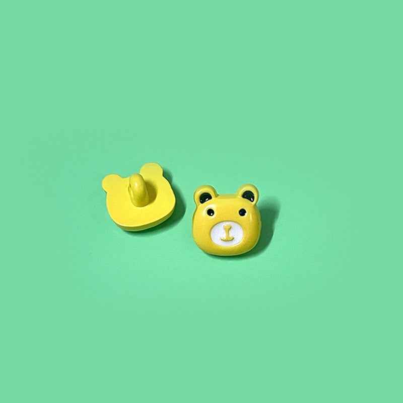 15mm Cartoon Colorful Bear Head Plastic Shank Buttons for Children's Sweaters 50 Pack - Lots of Buttons