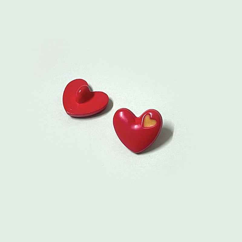 15/18mm Cartoon Cute Colorful Heart-Shaped Children's Buttons with Shanks 70 Pack - Lots of Buttons