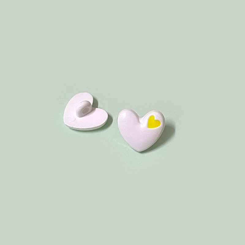 15/18mm Cartoon Cute Colorful Heart-Shaped Children's Buttons with Shanks 70 Pack - Lots of Buttons