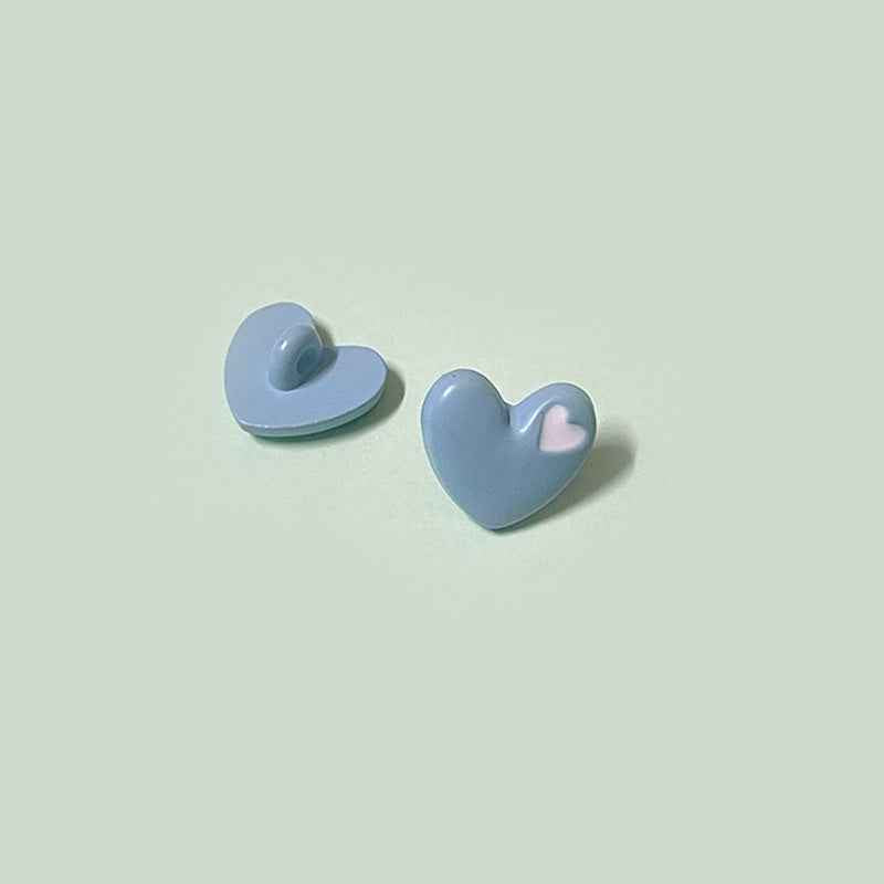 15/18mm Cartoon Cute Colorful Heart-Shaped Children's Buttons with Shanks 70 Pack - Lots of Buttons