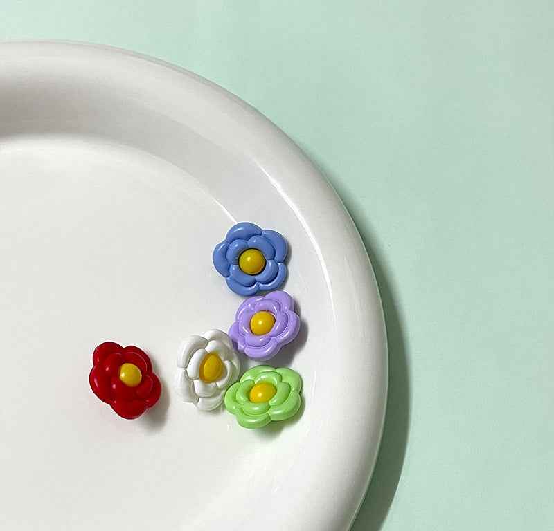18mm Colorful Flower-Shaped Plastic Shank Buttons for Children's Clothing 100 Pack - Lots of Buttons