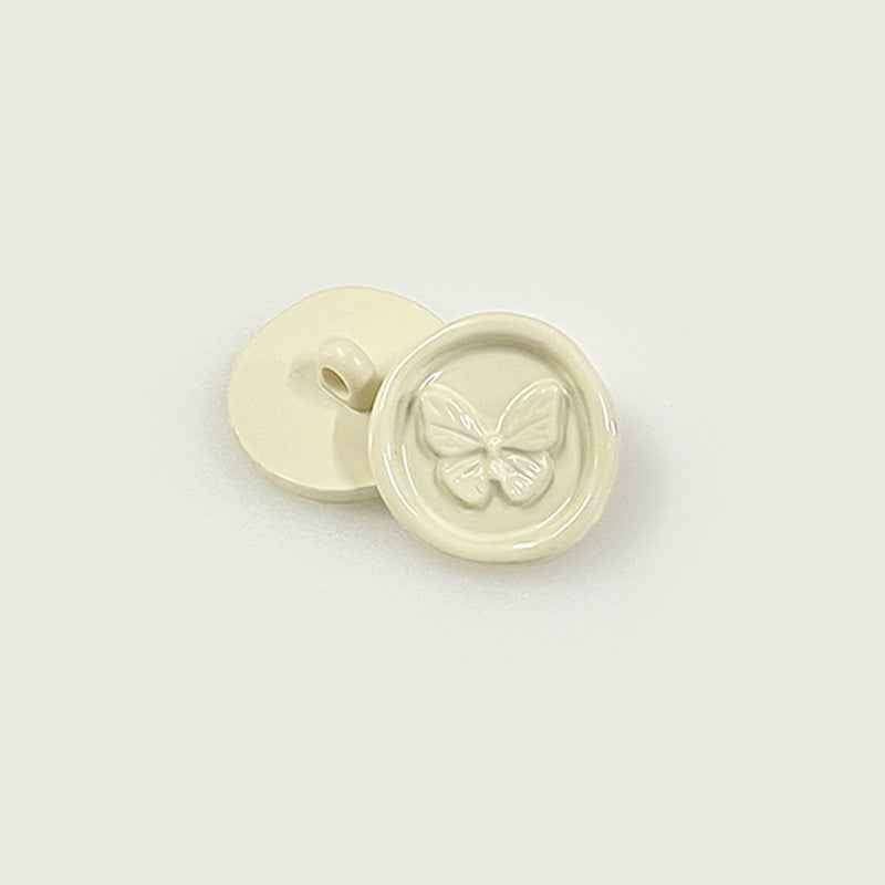 Round Multi-Colored Butterfly Plastic Shank Buttons for Children's Garments 48 Pack - Lots of Buttons