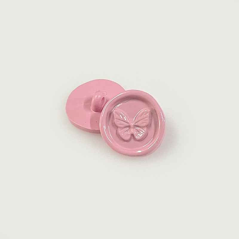 Round Multi-Colored Butterfly Plastic Shank Buttons for Children's Garments 48 Pack - Lots of Buttons