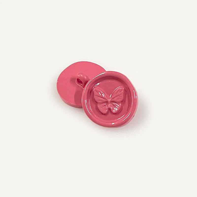 Round Multi-Colored Butterfly Plastic Shank Buttons for Children's Garments 48 Pack - Lots of Buttons