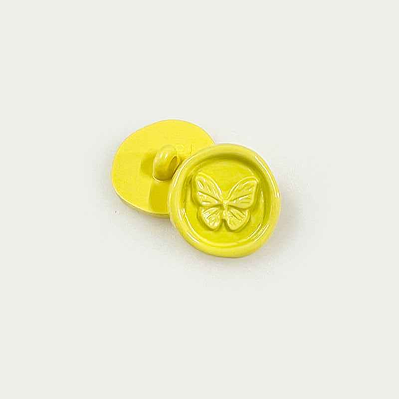 Round Multi-Colored Butterfly Plastic Shank Buttons for Children's Garments 48 Pack - Lots of Buttons