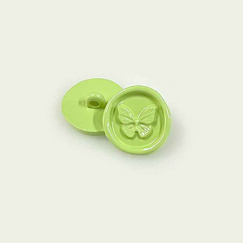 Round Multi-Colored Butterfly Plastic Shank Buttons for Children's Garments 48 Pack - Lots of Buttons