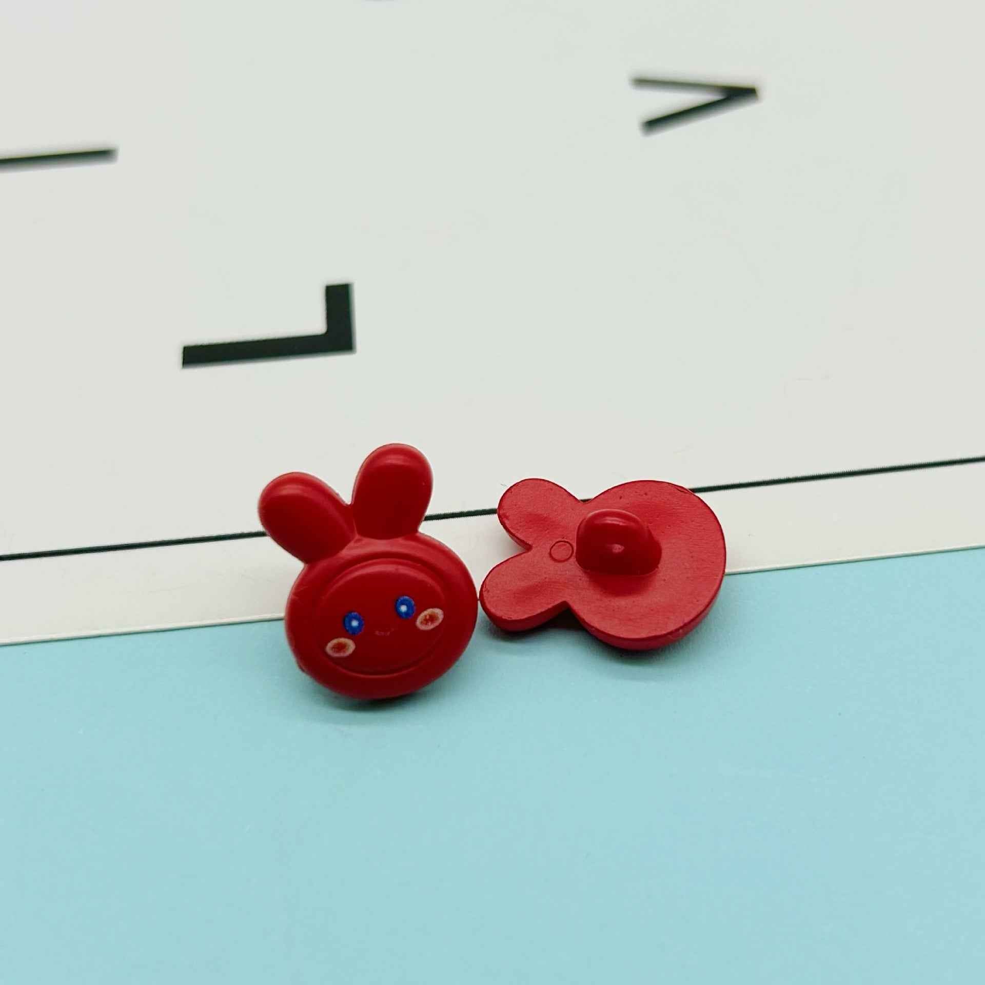 18mm Colorful Cartoon Rabbit Plastic Buttons for Children's DIY Crafts 40 Pack - Lots of Buttons