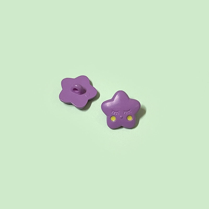 Boutons en plastique en forme d'étoile colorés de 15/18 mm pour vêtements de bébé, pack de 60