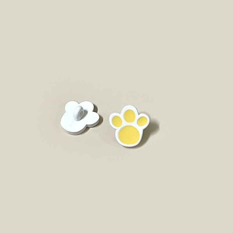 12.5/15/18mm Children's Colorful Little Paw Cartoon Plastic Shank Buttons 48 Pack - Lots of Buttons