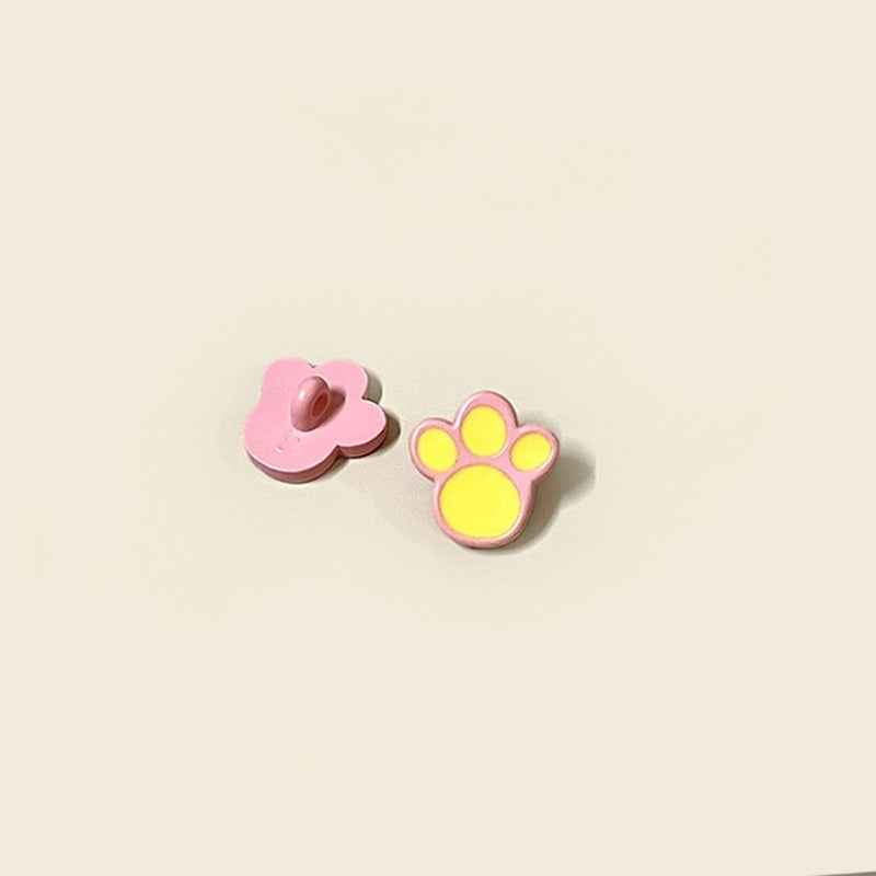 12.5/15/18mm Children's Colorful Little Paw Cartoon Plastic Shank Buttons 48 Pack - Lots of Buttons