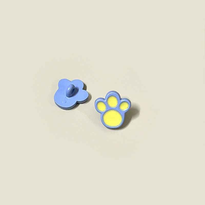 12.5/15/18mm Children's Colorful Little Paw Cartoon Plastic Shank Buttons 48 Pack - Lots of Buttons