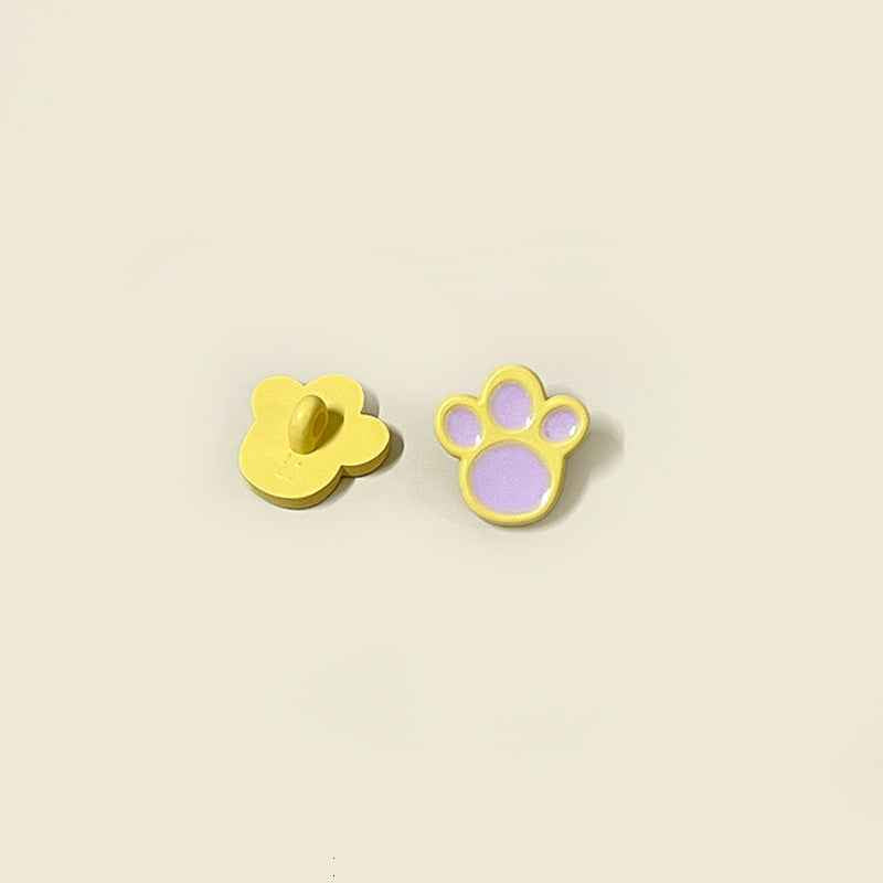 12.5/15/18mm Children's Colorful Little Paw Cartoon Plastic Shank Buttons 48 Pack - Lots of Buttons