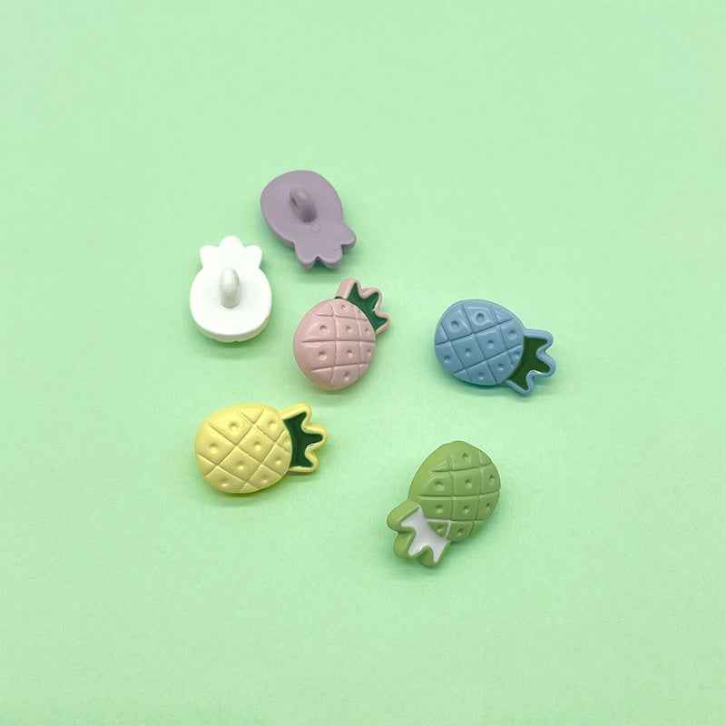 20mm Colorful Cartoon Pineapple Plastic Buttons for Children's Clothing 198 Pack - Lots of Buttons